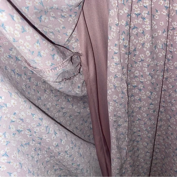 Sienna Sky Women's Sienna Sky Purple V Neck Floral Print Tie Back Dress Size M - Picture 6 of 6